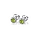Pendientes de oro blanco de 18 Kt con peridotos y orla de diamantes, 0,27 ct