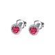 Pendientes de oro blanco de 18 Kt con rubí y orla de diamantes, 0,27 ct