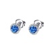 Pendientes de oro blanco de 18 Kt con zafiro y diamantes, 0,27 ct