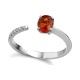 Anillo de oro blanco de 18 Kt con zafiro naranja y diamantes, 0,05 ct