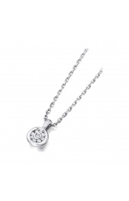 Colgante de oro blanco de 18 Kt con diamantes de 0,03 ct