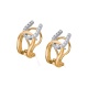 Pendientes de oro blanco y rosa de 18 Kt con diamantes de 0,38 ct