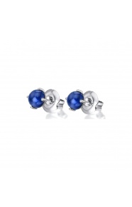Pendientes de oro blanco de 18 Kt con zafiro