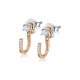 Pendientes de oro blanco y rosa de 18 Kt con diamantes de 0,17 ct
