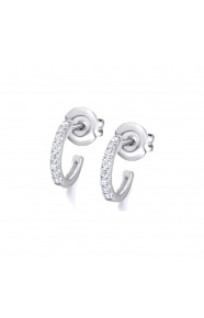 Pendientes de oro blanco de 18 Kt con diamantes de 0,30 ct