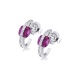 Pendientes de oro blanco de 18 Kt con rubí y diamantes, 0,23 ct