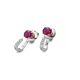 Pendientes de oro blanco y rosa de 18 Kt con diamantes y rubí, 0,05 ct