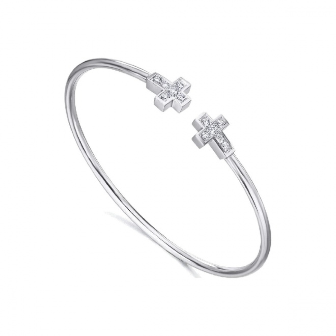 Pulsera de oro blanco de 18 Kt con diamantes de 0,32 ct