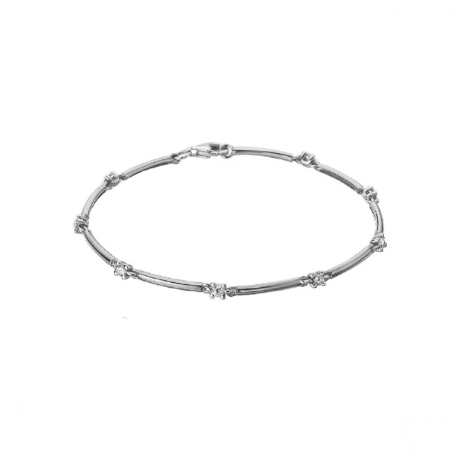 Pulsera de oro blanco de 18 Kt con diamantes de 0,40 ct