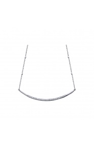 Colgante de oro blanco de 18 Kt con diamantes de 0,18 ct