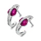 Pendientes de oro blanco de 18 Kt con rubí y diamantes, 0,23 ct