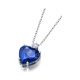 Colgante de oro blanco de 18 Kt con zafiro y diamantes, 0,08 ct