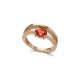 Anillo de oro rosa de 18 Kt con zafiro naranja y diamantes, 0,10 ct