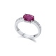 Anillo de oro blanco de 18 Kt con rubí y diamantes, 0,20 ct