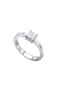 Anillo de oro blanco de 18 Kt con diamantes de 0,37 ct