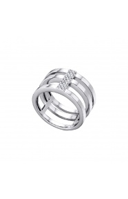 Anillo de oro blanco de 18 Kt con diamantes de 0,12 ct