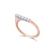 Anillo de oro blanco y rosa de 18 Kt con diamantes de 0,19 ct