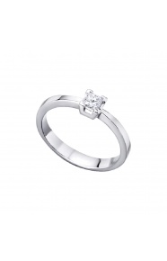 Anillo de oro blanco de 18 Kt con diamante de 0,13 ct