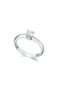 Anillo de oro blanco de 18 Kt con diamante de 0,30 ct