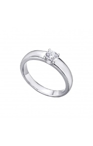 Anillo de oro blanco de 18 Kt con diamante de 0,18 ct