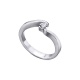 Anillo de oro blanco de 18 Kt con diamante de 0,18 ct