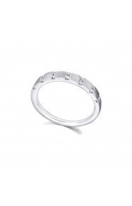 Anillo de oro blanco de 18 Kt con diamantes de 0,13 ct