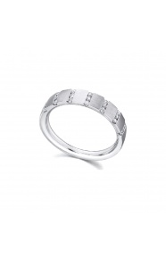 Anillo de oro blanco de 18 Kt con diamantes de 0,20 ct