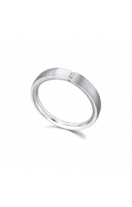 Anillo de oro blanco de 18 Kt con diamantes de 0,01 ct