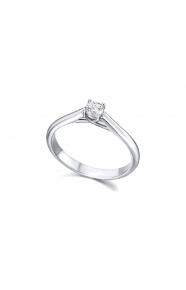 Anillo de oro blanco de 18 Kt con diamante de 0,23 ct