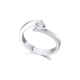 Anillo de oro blanco de 18 Kt con diamante de 0,18 ct