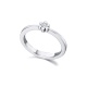 Anillo de oro blanco de 18 Kt con diamante de 0,06 ct