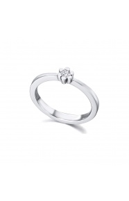 Anillo de oro blanco de 18 Kt con diamante de 0,06 ct