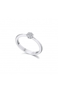 Anillo de oro blanco de 18 Kt con diamantes de 0,06 ct