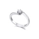 Anillo de oro blanco de 18 Kt con diamante de 0,16 ct