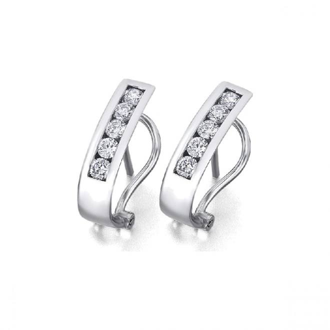 Pendientes de oro blanco de 18 Kt con diamantes de 0,76 ct