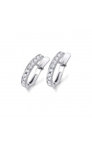 Pendientes de oro blanco de 18 Kt con diamantes de 0,36 ct