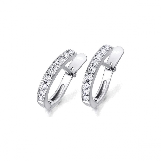 Pendientes de oro blanco de 18 Kt con diamantes de 0,36 ct