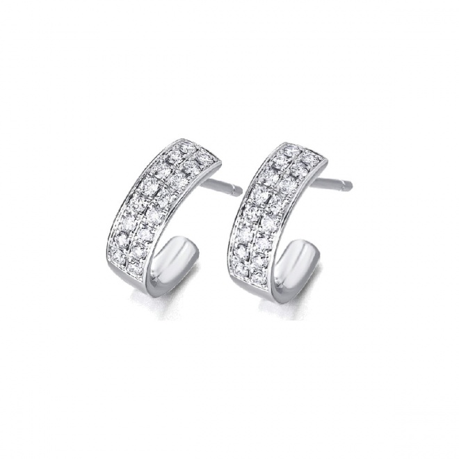 Pendientes de oro blanco de 18 Kt con diamantes de 0,50 ct