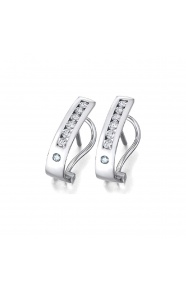 Pendientes de oro blanco de 18 Kt con diamantes de 0,41 ct