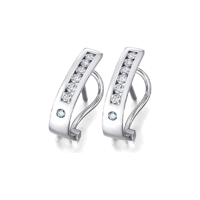 Pendientes de oro blanco de 18 Kt con diamantes de 0,41 ct