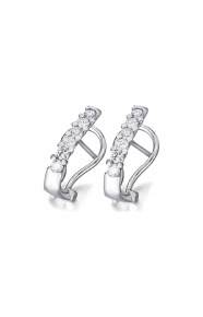 Pendientes de oro blanco de 18 Kt con diamantes de 0,60 ct
