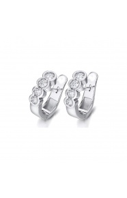 Pendientes de oro blanco de 18 Kt con diamantes de 0,63 ct