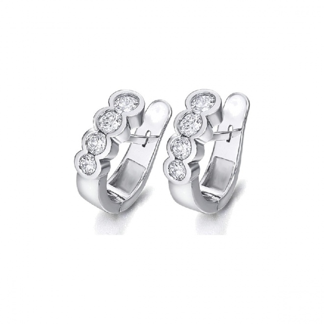 Pendientes de oro blanco de 18 Kt con diamantes de 0,63 ct