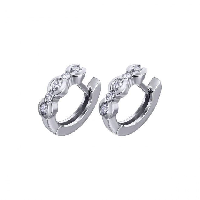 Pendientes de oro blanco de 18 Kt con diamantes de 0,31 ct