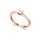 Anillo de oro rosa de 18 Kt con diamante de 0,16 ct