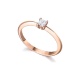 Anillo de oro rosa de 18 Kt con diamante de 0,14 ct