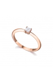 Anillo de oro rosa de 18 Kt con diamante de 0,14 ct