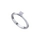 Anillo de oro blanco de 18 Kt con diamante de 0,18 ct