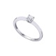 Anillo de oro blanco de 18 Kt con diamante de 0,18 ct