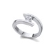Anillo de oro blanco de 18 Kt con diamante de 0,40 ct